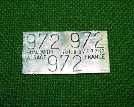 plaque de 972 972 972